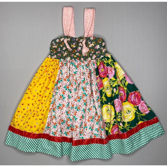 Matilda Jane Platinum Floral Butterfiles Jada Smart Ellie Knot Dress Girls 8 Yrs